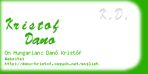 kristof dano business card